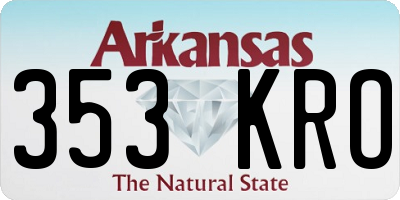AR license plate 353KRO