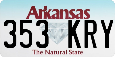 AR license plate 353KRY