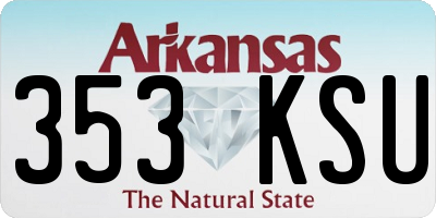 AR license plate 353KSU