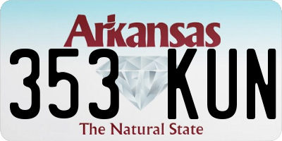 AR license plate 353KUN