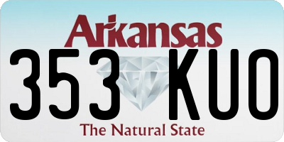 AR license plate 353KUO