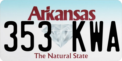 AR license plate 353KWA