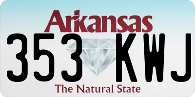 AR license plate 353KWJ