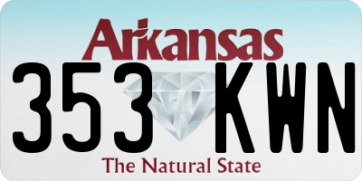 AR license plate 353KWN