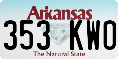 AR license plate 353KWO