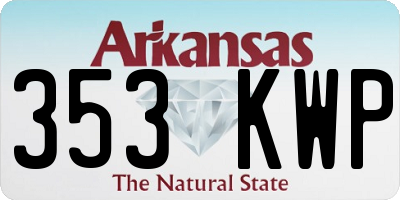 AR license plate 353KWP