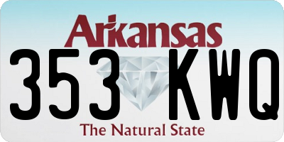 AR license plate 353KWQ