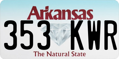 AR license plate 353KWR