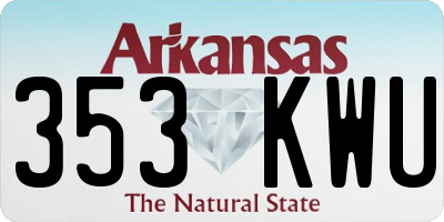 AR license plate 353KWU