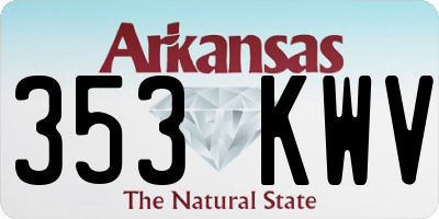 AR license plate 353KWV