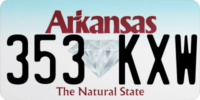 AR license plate 353KXW