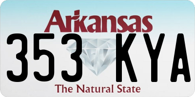 AR license plate 353KYA
