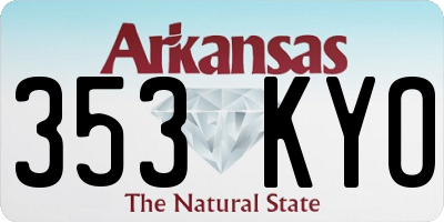 AR license plate 353KYO