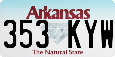 AR license plate 353KYW