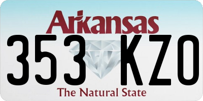 AR license plate 353KZO