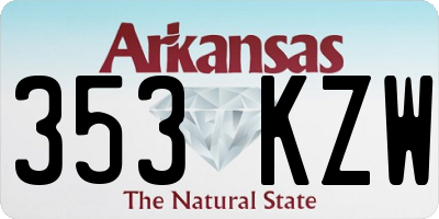 AR license plate 353KZW