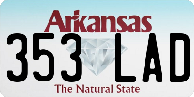 AR license plate 353LAD