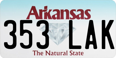 AR license plate 353LAK