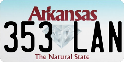 AR license plate 353LAN