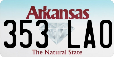 AR license plate 353LAO