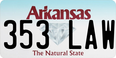 AR license plate 353LAW