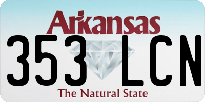 AR license plate 353LCN