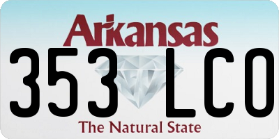 AR license plate 353LCO