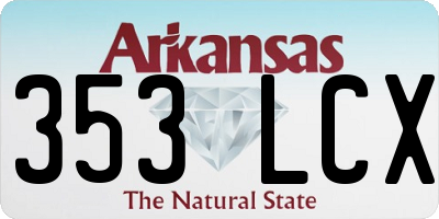 AR license plate 353LCX