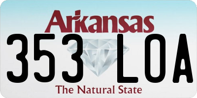 AR license plate 353LOA