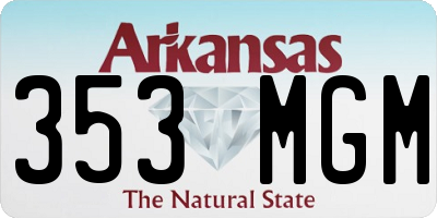 AR license plate 353MGM
