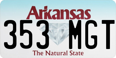 AR license plate 353MGT