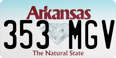 AR license plate 353MGV
