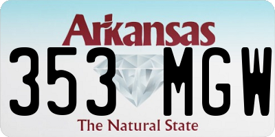 AR license plate 353MGW
