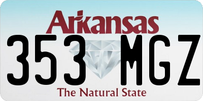 AR license plate 353MGZ