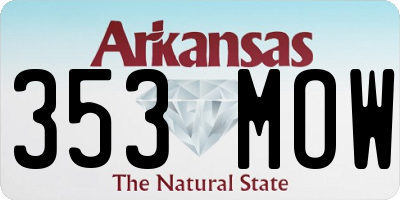 AR license plate 353MOW