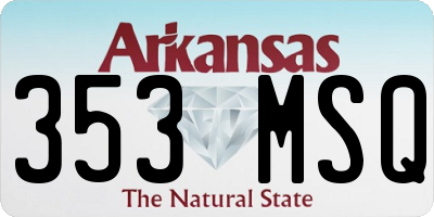 AR license plate 353MSQ