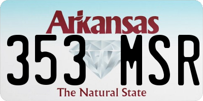 AR license plate 353MSR
