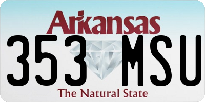 AR license plate 353MSU