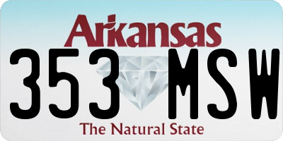 AR license plate 353MSW