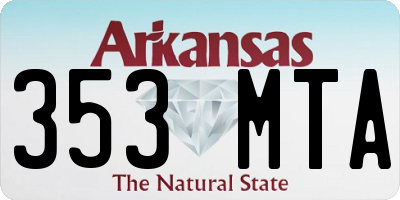 AR license plate 353MTA