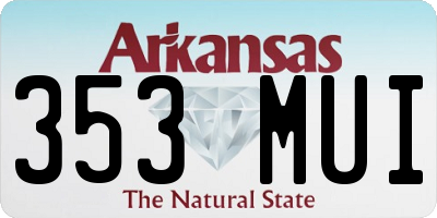 AR license plate 353MUI