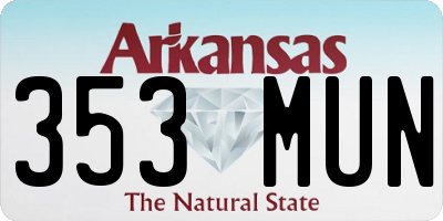 AR license plate 353MUN