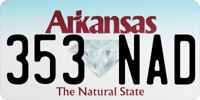 AR license plate 353NAD