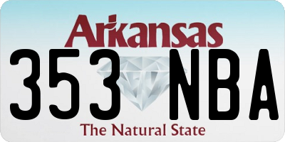 AR license plate 353NBA