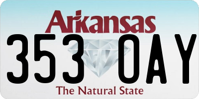 AR license plate 353OAY