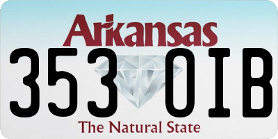 AR license plate 353OIB