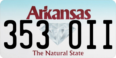 AR license plate 353OII