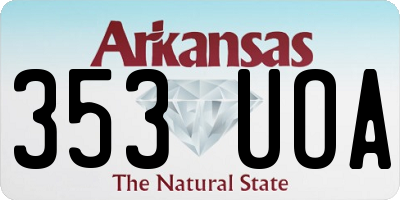 AR license plate 353UOA