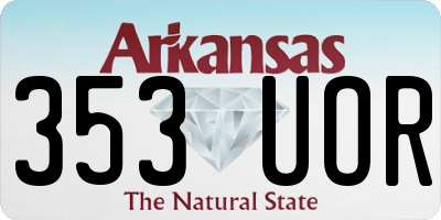 AR license plate 353UOR
