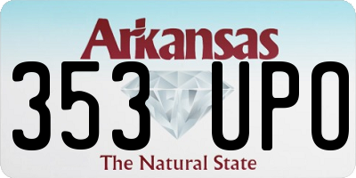 AR license plate 353UPO